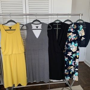 4 Ann Taylor Dresses and 1 crop sweater/shawl